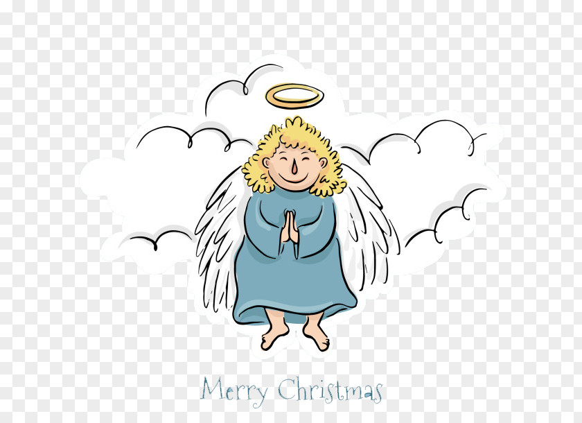 Beautiful Christmas Angel Sky Euclidean Vector Illustration PNG