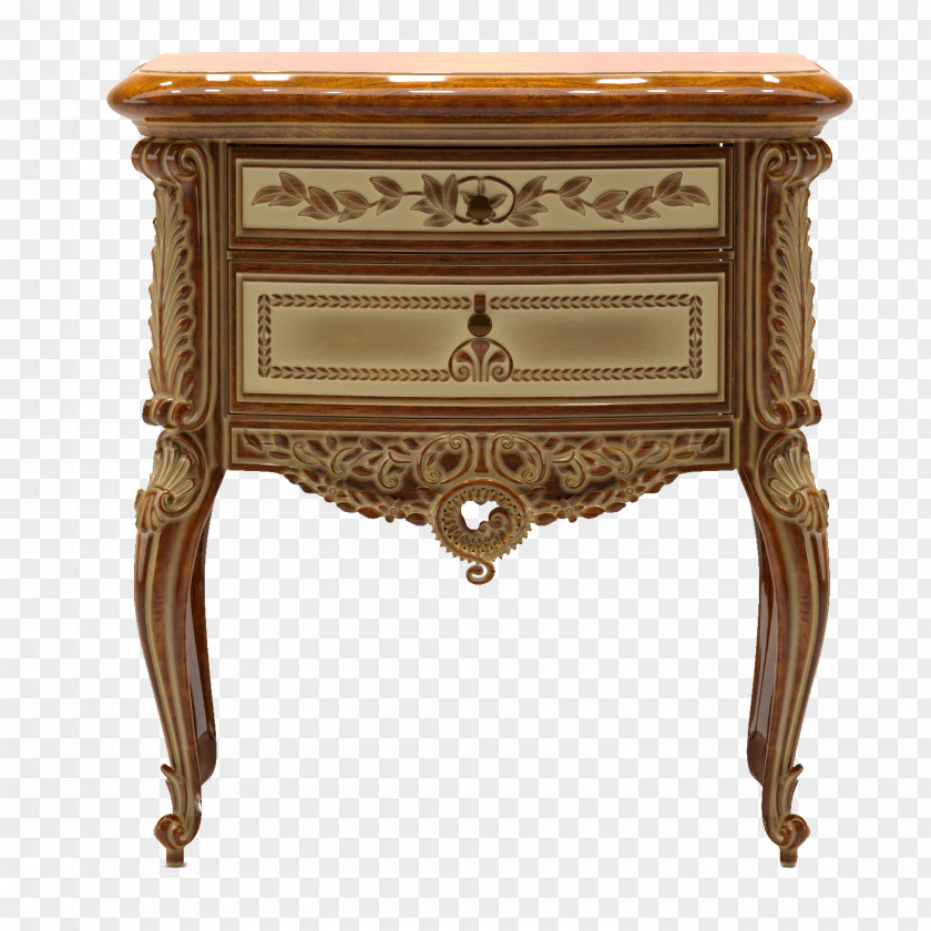Brown Drawers, Vintage Bedside Cabinets Nightstand Table 3D Computer Graphics Autodesk 3ds Max Modeling PNG