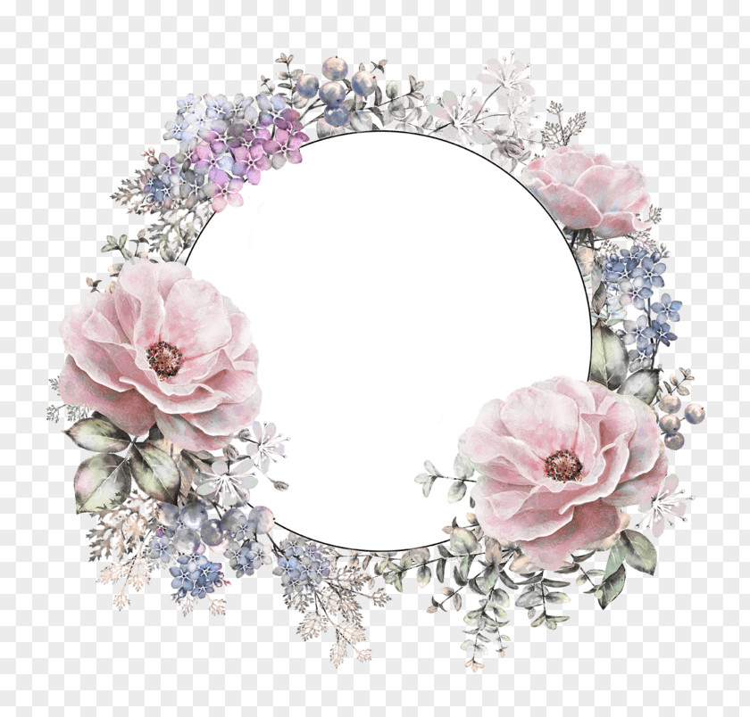 Floral Frame Wedding Invitation Design Flower Convite PNG