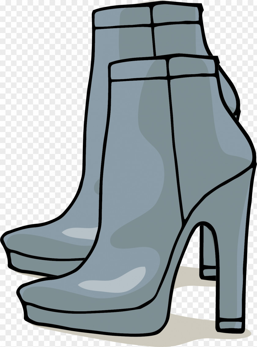 Grey Horned Heidschnucke High-heeled Shoe Boot Design PNG