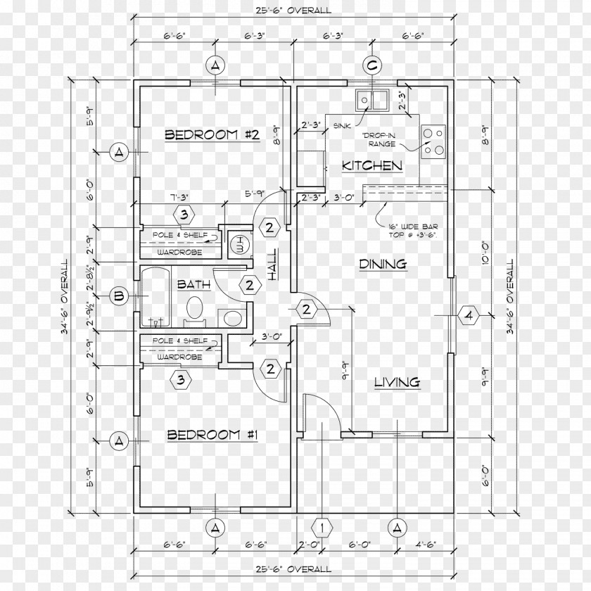 Modern Home Architectural Sketch Floor Plan Technical Drawing PNG