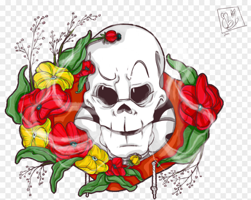 Poppies Papyrus Floral Design Undertale Au PNG