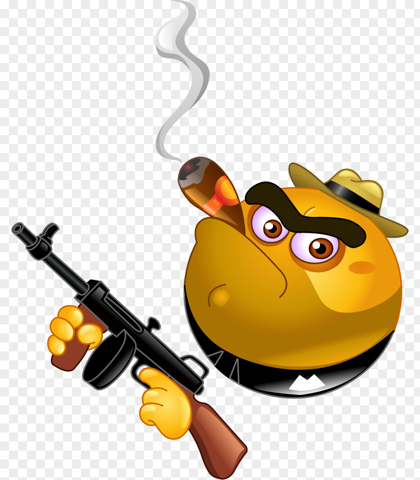 Smoking Gun Emoticon Gangster Vector Graphics Clip Art Smiley PNG