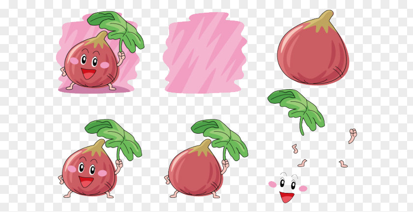 Cartoon Vegetables Common Fig Q-version Illustration PNG