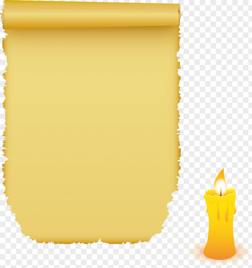 Yellow Retro Candle Paper PNG
