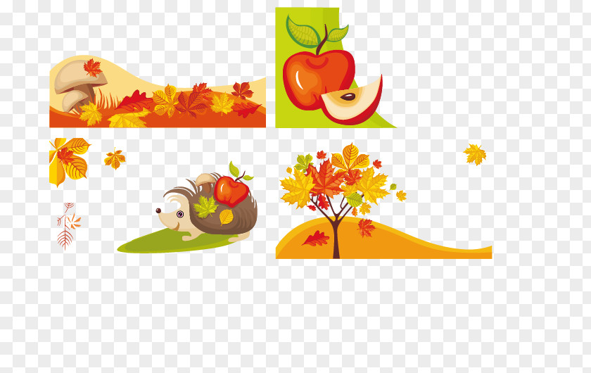 Autumn Trees And Apple Tree PNG