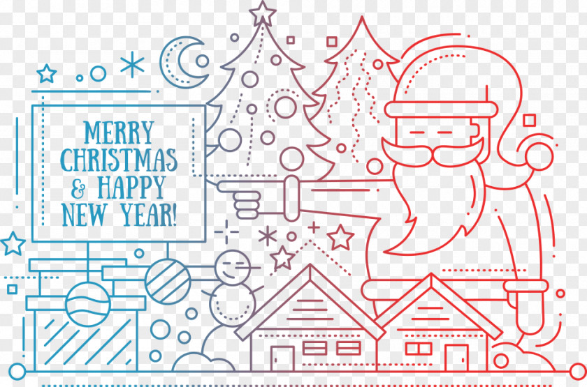 Vector Christmas Santa Claus Illustration PNG