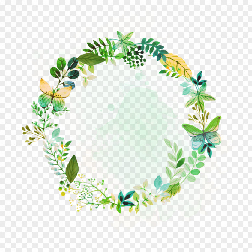 Watercolor Painting Floral Wreath Art Drawing PNG