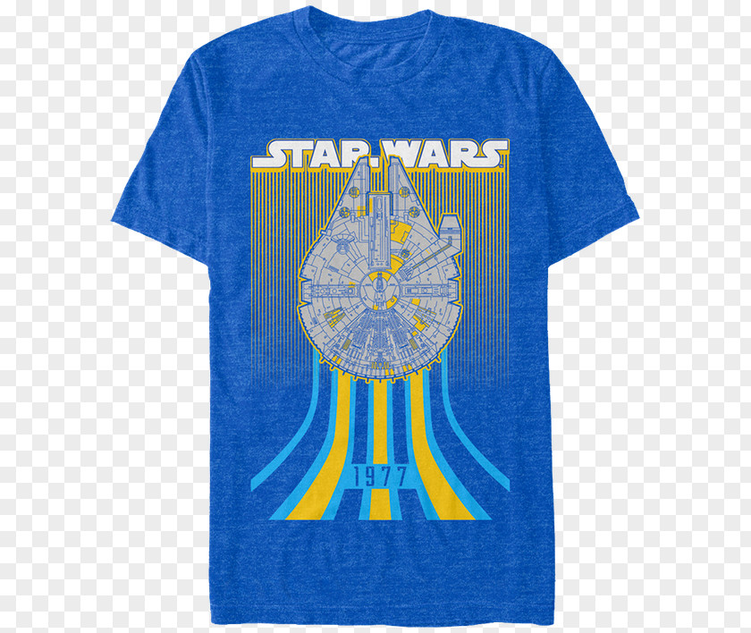 T-shirt Chewbacca Han Solo R2-D2 Millennium Falcon PNG