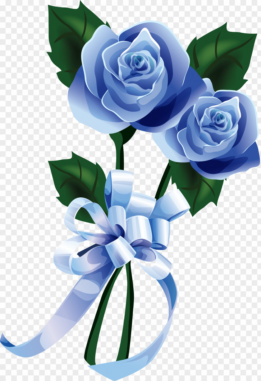 Flower Borders And Frames Nosegay Blue Rose PNG