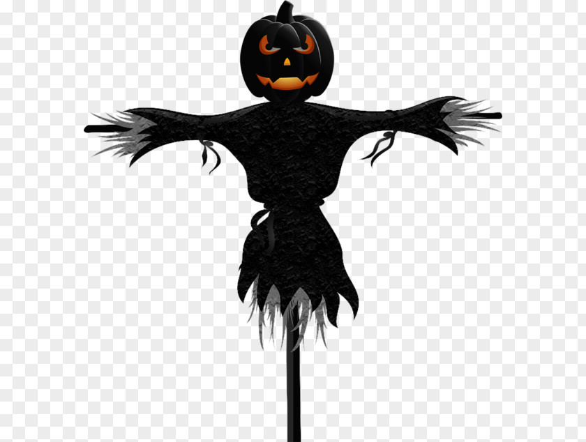 Black Pumpkin Scarecrow Halloween Clip Art PNG