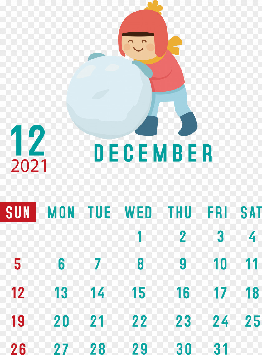 December 2021 Printable Calendar PNG