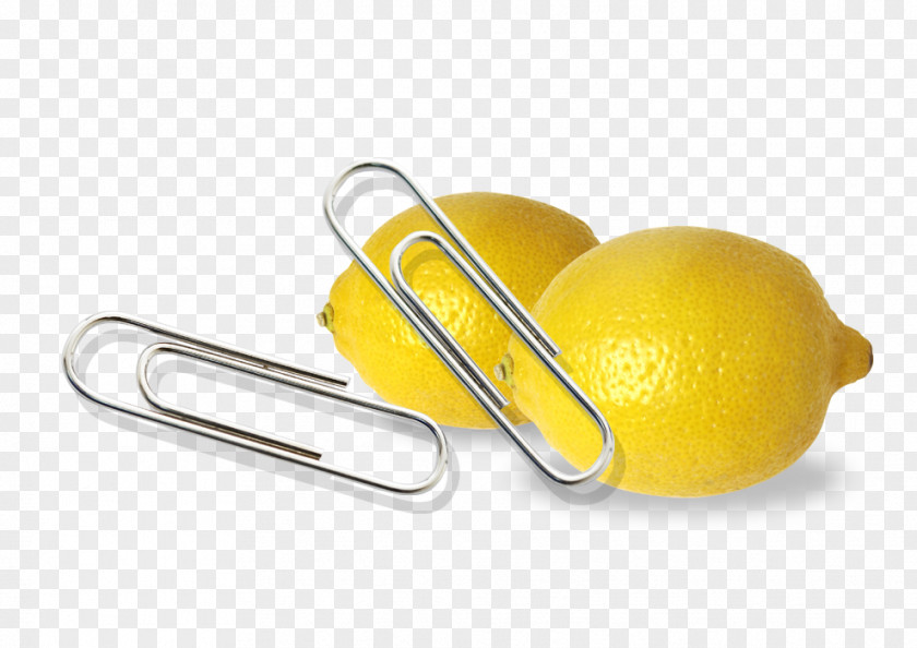 Paperclip Fruit Lemon Yellow PNG