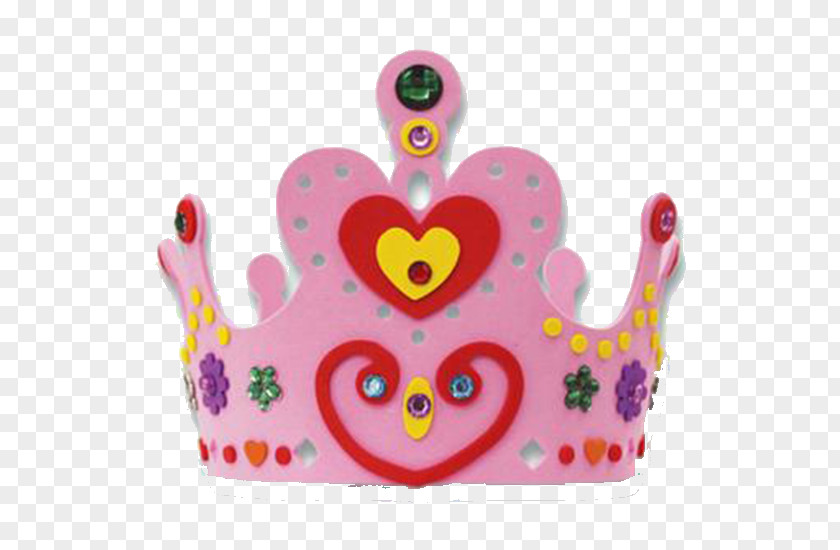 Pink Crown Birthday Craft Party Hat PNG