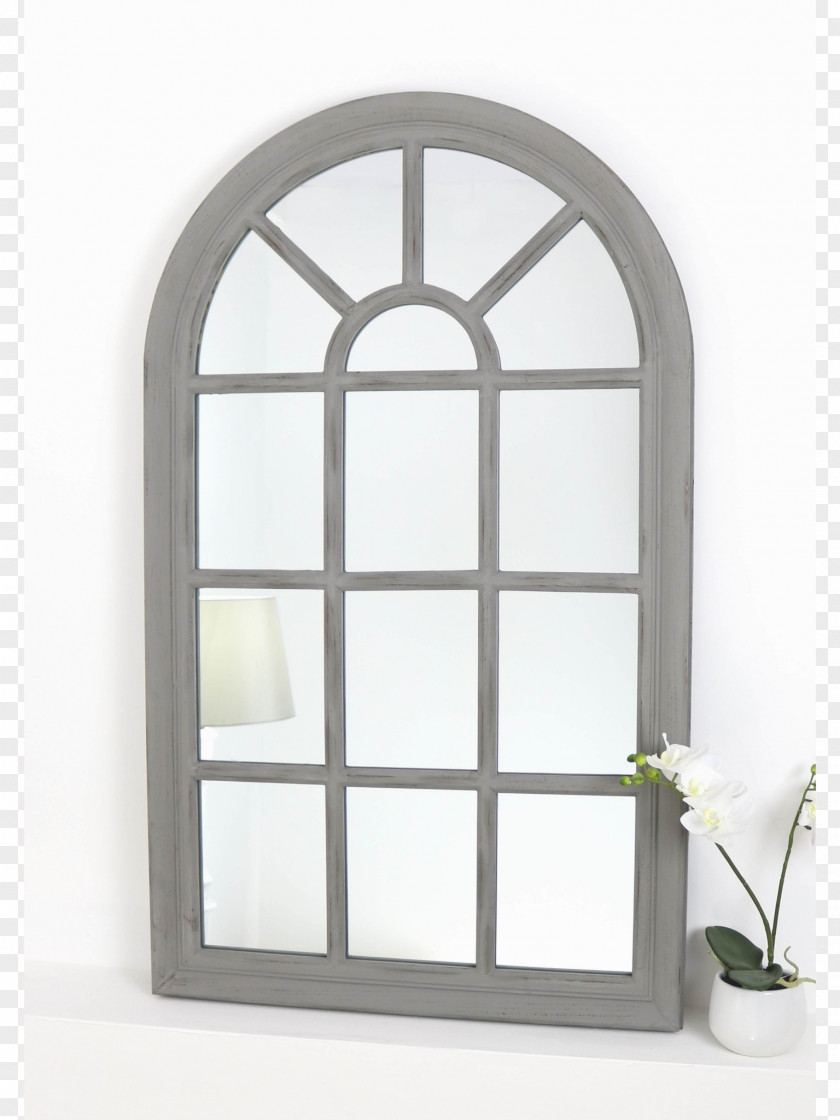 Arched Door Paned Window Distressing Mirror Wall PNG