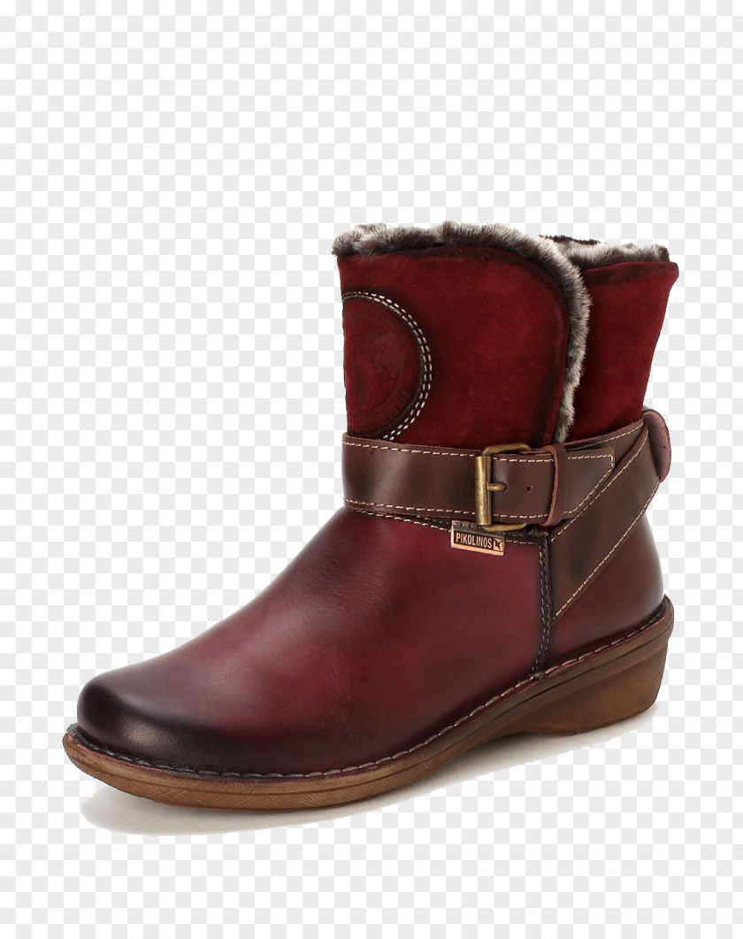 Leisure Crimson First Layer Of Cow Leather Round Women's Boots Cattle Boot PNG