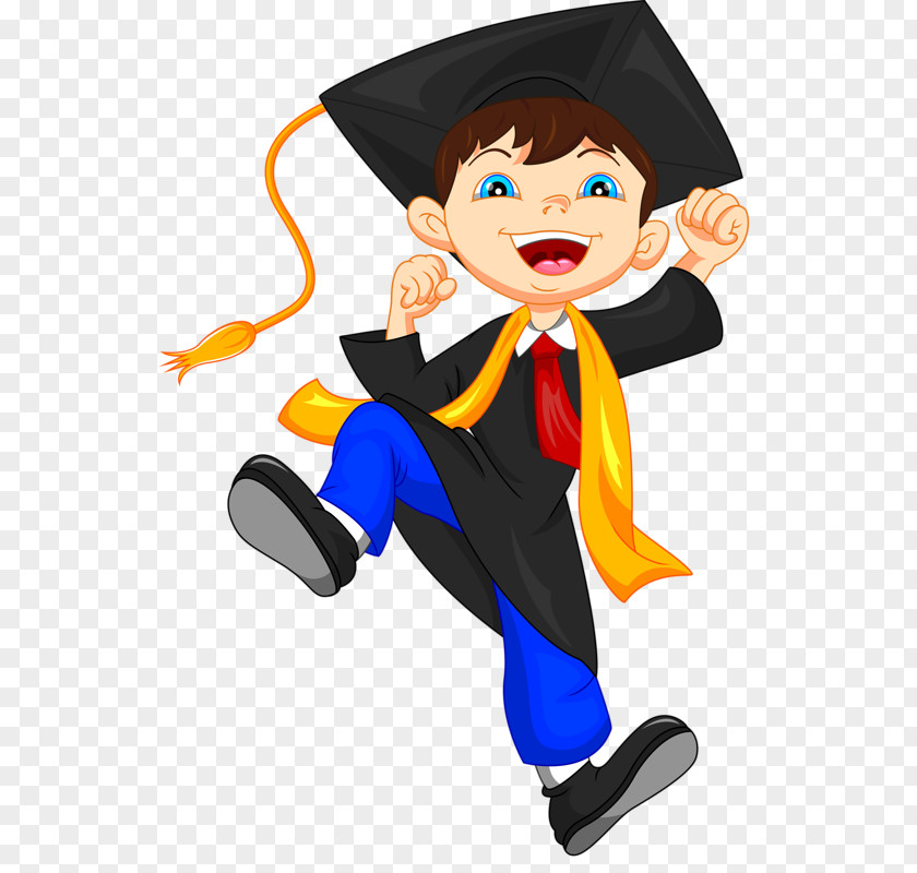 Smart Doctor Cartoon Child Graduation Ceremony Square Academic Cap Clip Art PNG