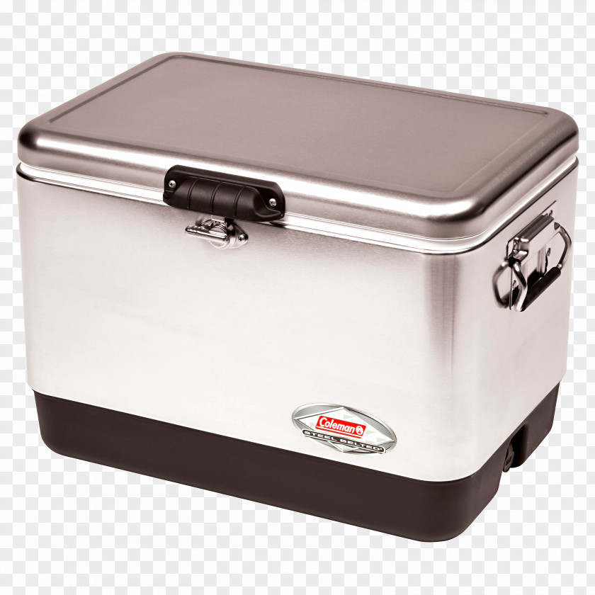Cool Box Coleman Company 54 Quart Steel Belted Cooler Stainless Metal PNG
