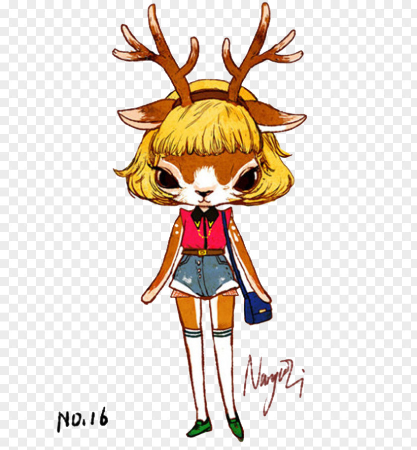 Deer Cartoon Drawing Illustration PNG