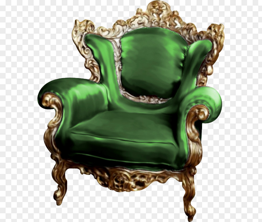Painted Green Throne Chair Fauteuil Clip Art PNG