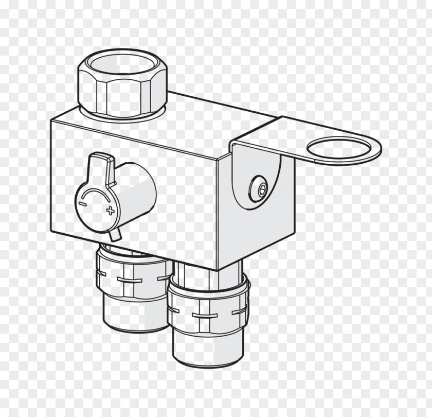 Thermostatic Mixing Valve Line Art Angle PNG
