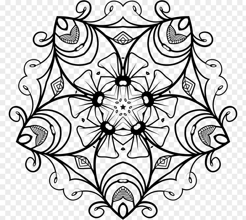 Black And White Patterns Floral Design Flower Art Clip PNG