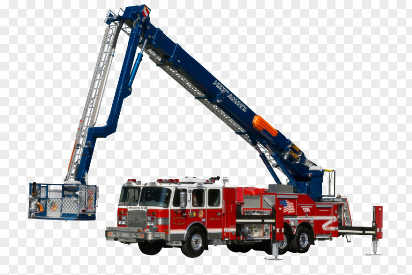Crane Truck Fire Engine Aerial Work Platform E-One PNG