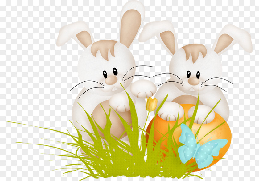Cartoon Rabbits And Eggs Easter Bunny Domestic Rabbit Brush PNG