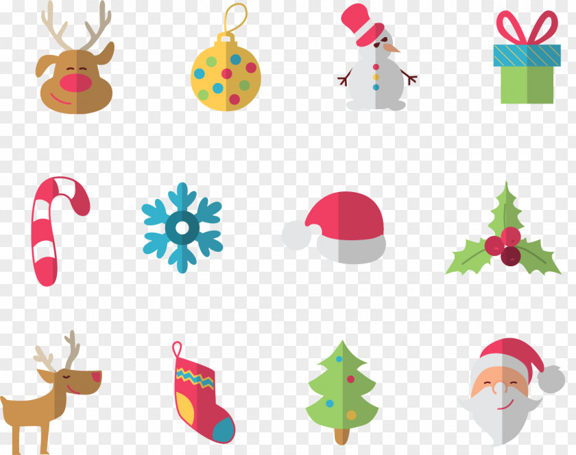 Vector Christmas Icon Flat Clip Art PNG