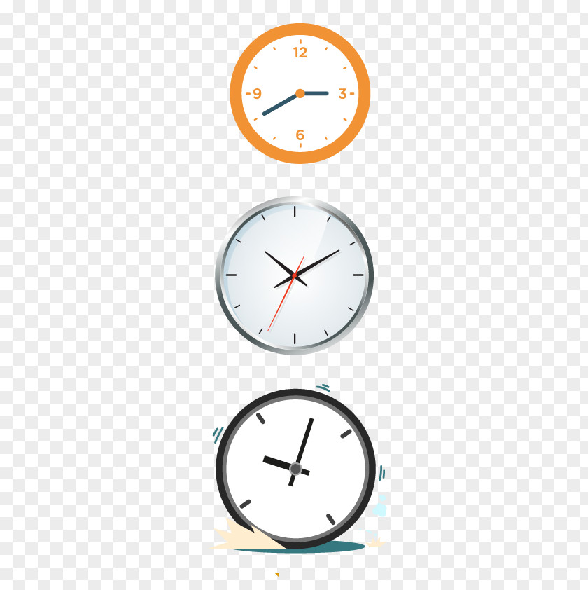 Watch Clock Flat Collection Design PNG
