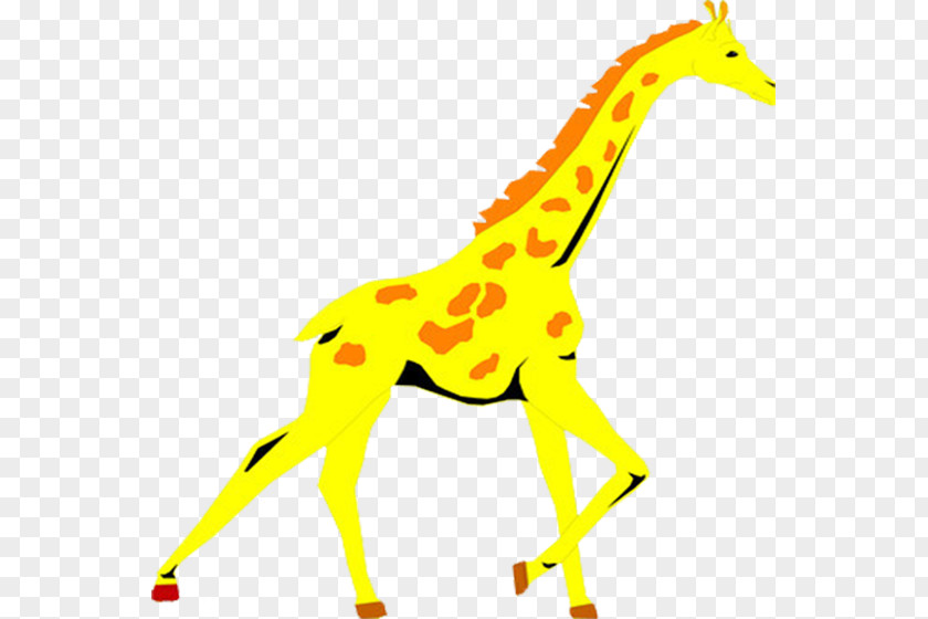 Yellow Giraffe Creative Cartoon Penguin PNG