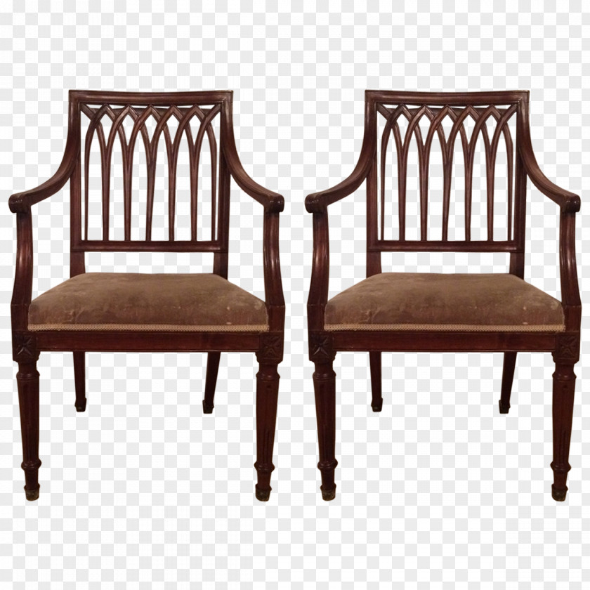 Mahogany Chair Armrest Bench PNG