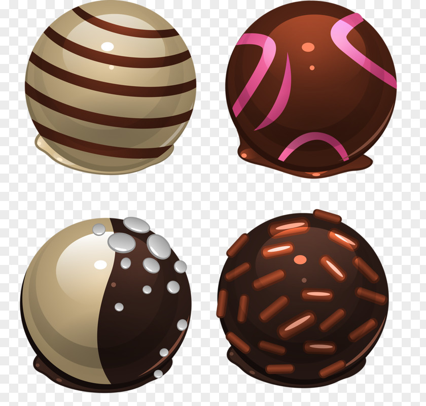Four Chocolate Balls White Candy PNG