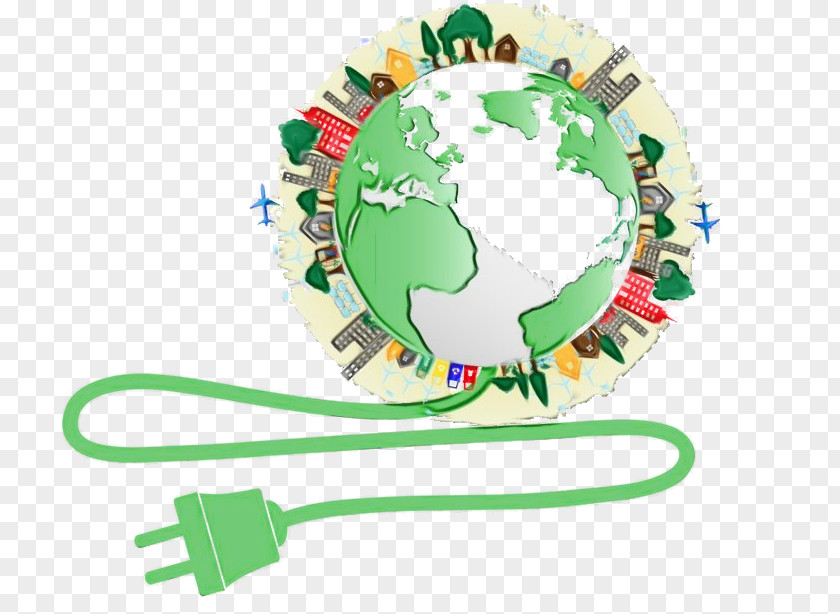 Logo Technology Green World PNG