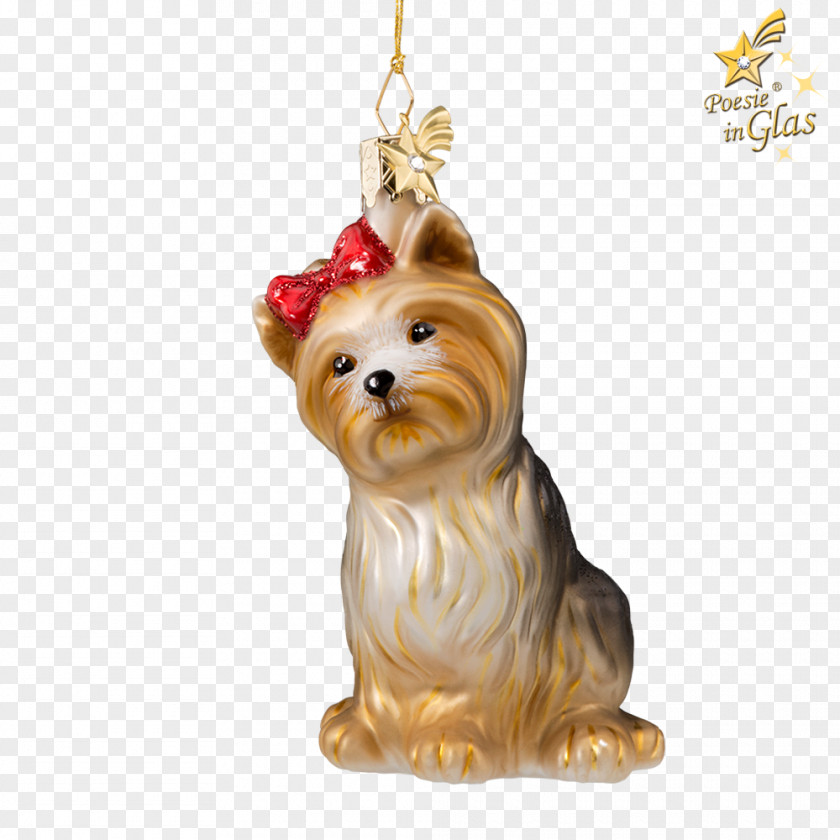 Glass Yorkshire Terrier Cairn Christmas Ornament Rothenburg Ob Der Tauber PNG