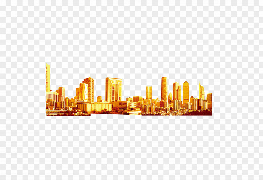 Golden City Building Icon PNG