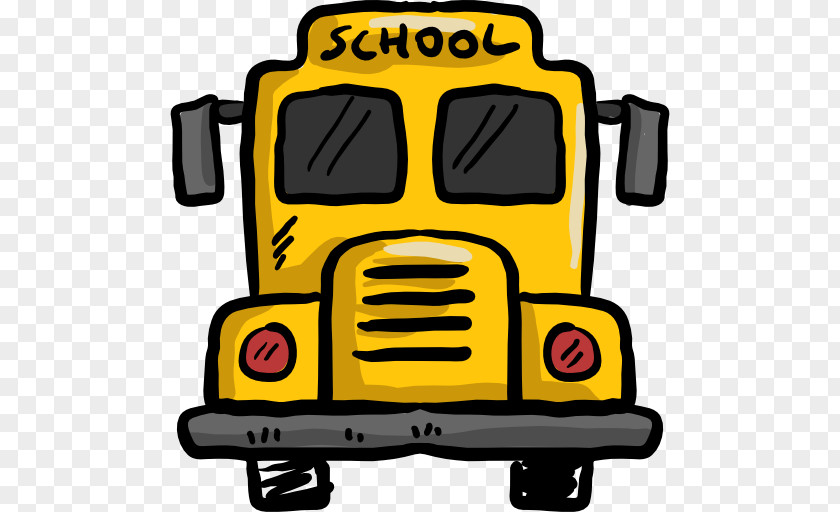 A Yellow School Bus Transport Icon PNG