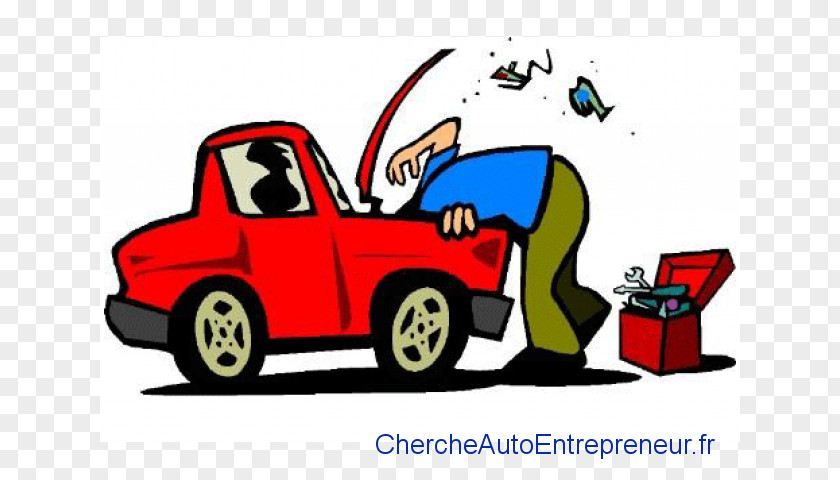 Cartoon Auto Repair Car Automobile Shop Mechanic Maintenance PNG