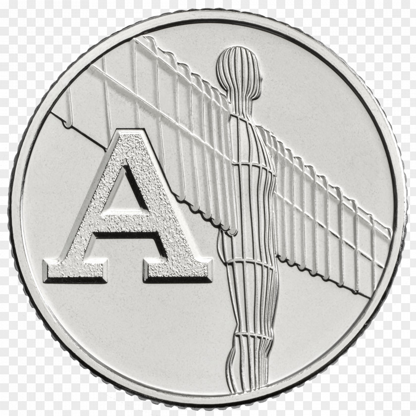 Coin Angel Of The North 2018 Royal Mint Ten Pence PNG
