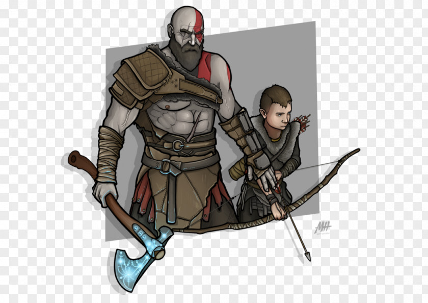 God Of War 3 Atreus Kratos Drawing PNG