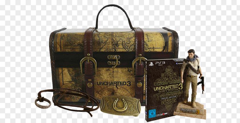 Uncharted 3 Drakes Deception Briefcase 3: Drake's Leather Handbag Hand Luggage PNG