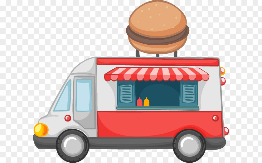 Cartoon Vector Flow Burger Cars Hamburger Fast Food Download PNG