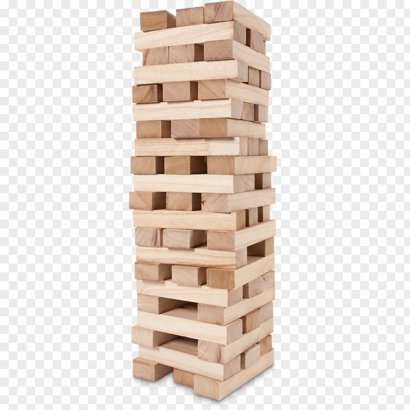 Toy Jenga Block Large Wood Tower Game 48 Pieces PNG