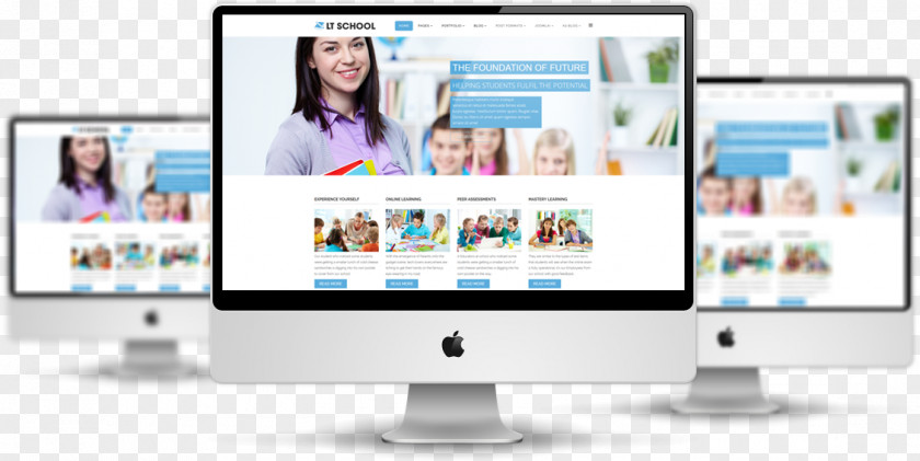 Website Mockup Free Web Template System Responsive Design University School PNG