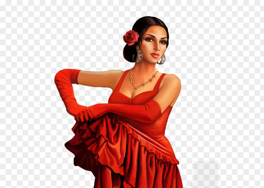 Cocktail Gown Dress Flamenco Shoulder PNG