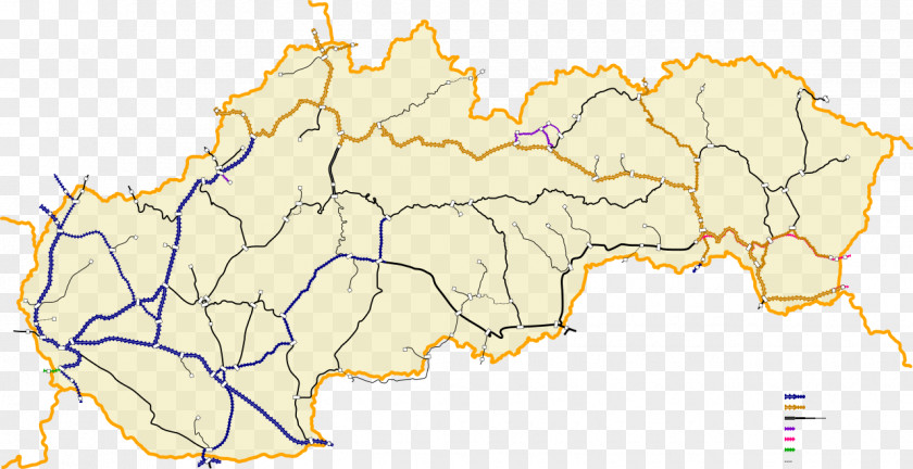 Map Rail Transport Slovakia Train PNG