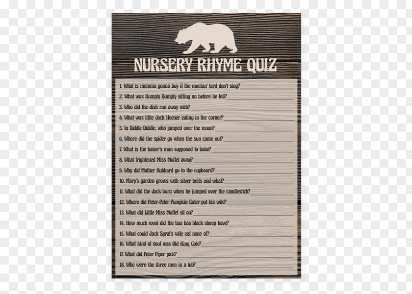 Nursery Rhymes Rhyme Quiz Play Game PNG