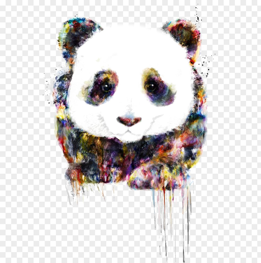 Panda Giant Drawing Digital Art Watercolor Painting PNG