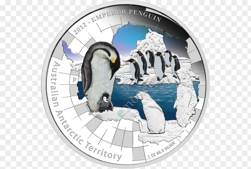Pinguins Perth Mint Australian Antarctic Territory Mawson Station Coin PNG
