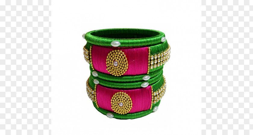 Silk Thread Bangle Magenta Jewellery PNG